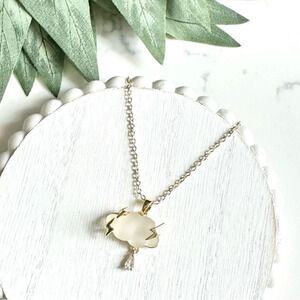 2/$30🌵 Gold Lightning Thunderstorm Cloud Rain Pendant Necklace Dainty Jewelry